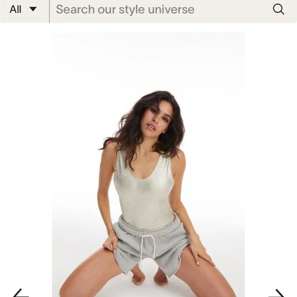 GOOD AMERICAN METALLIC LAYOUT SWIMSUIT ONE PIECE SILVER SIZE 2 - Picture 5 of 10